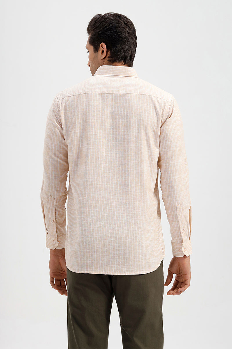 light tan formal shirt with green trouser men