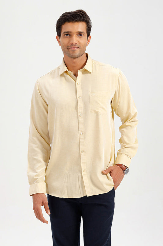 Cream Yellow Formal Shirt