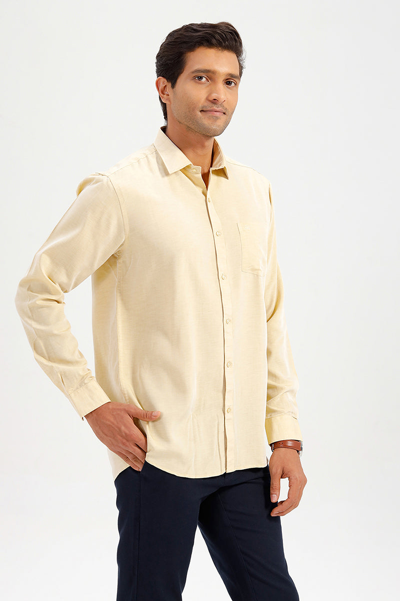 Cream Yellow Formal Shirt