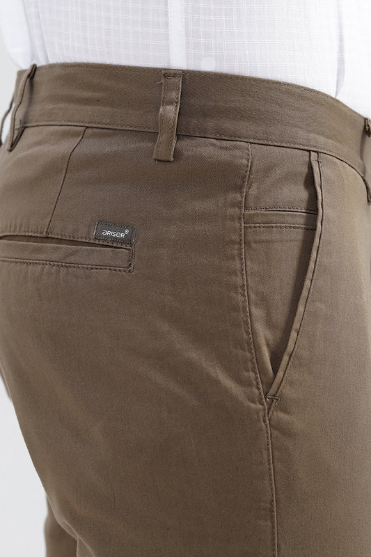 Basic Chino - Charcoal Olive Trouser For Men | Ariser