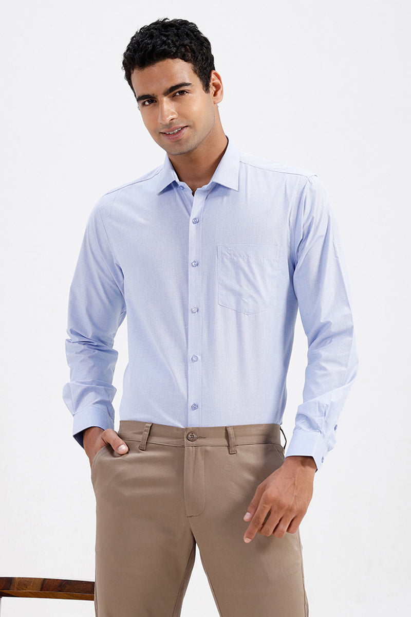 Men's Bright Blue Office Shirt