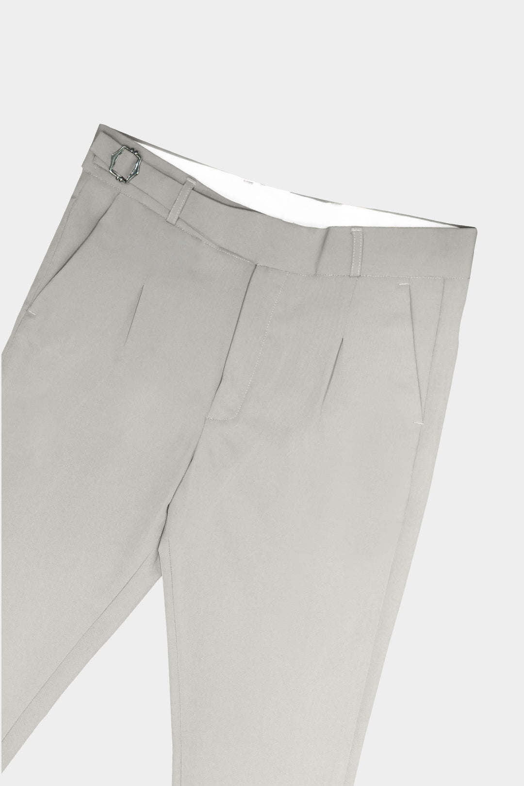 Light gray pants on a white background