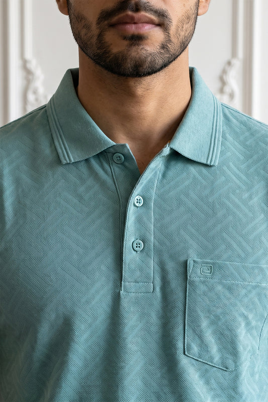 Clark Polo + Monaco - Frosted Mint T-Shirt With Dark Navy Trouser Combo For Men | Ariser