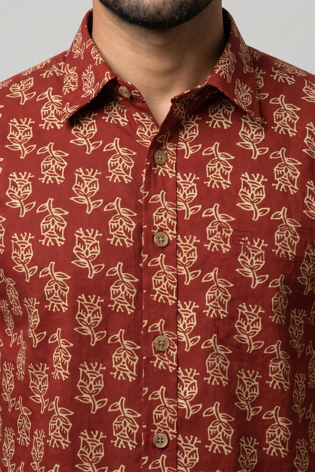 Maroon Red Shirt With Sandal Trouser Combo For Men