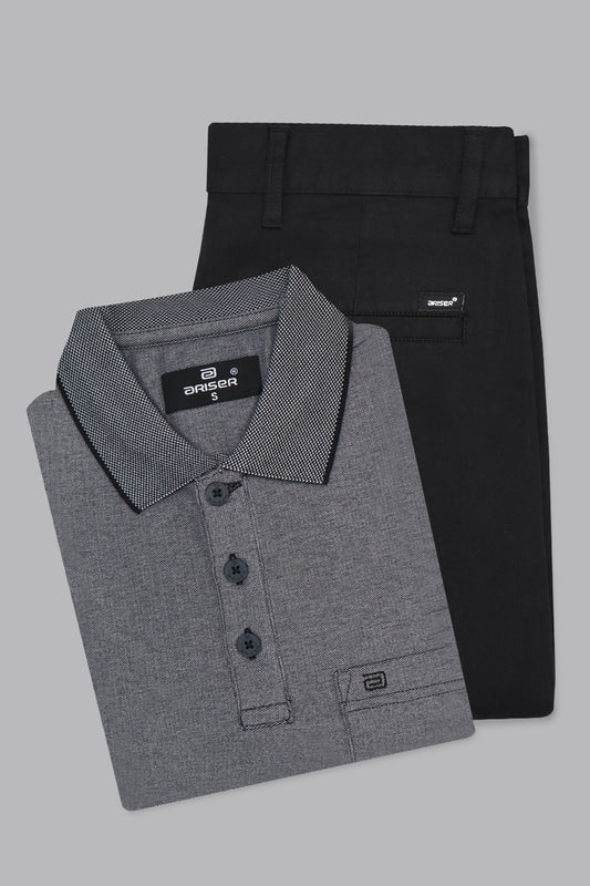 Golf polo t shirt with black trouser