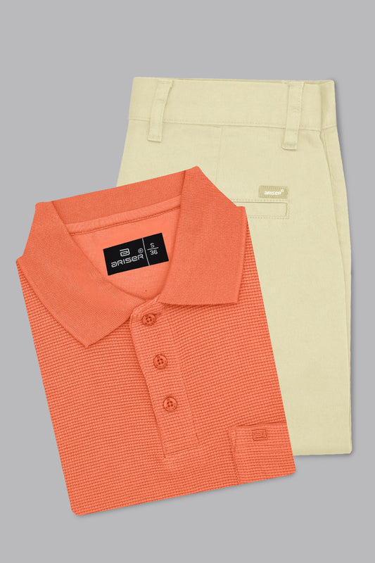 waffle polo t shirt for men