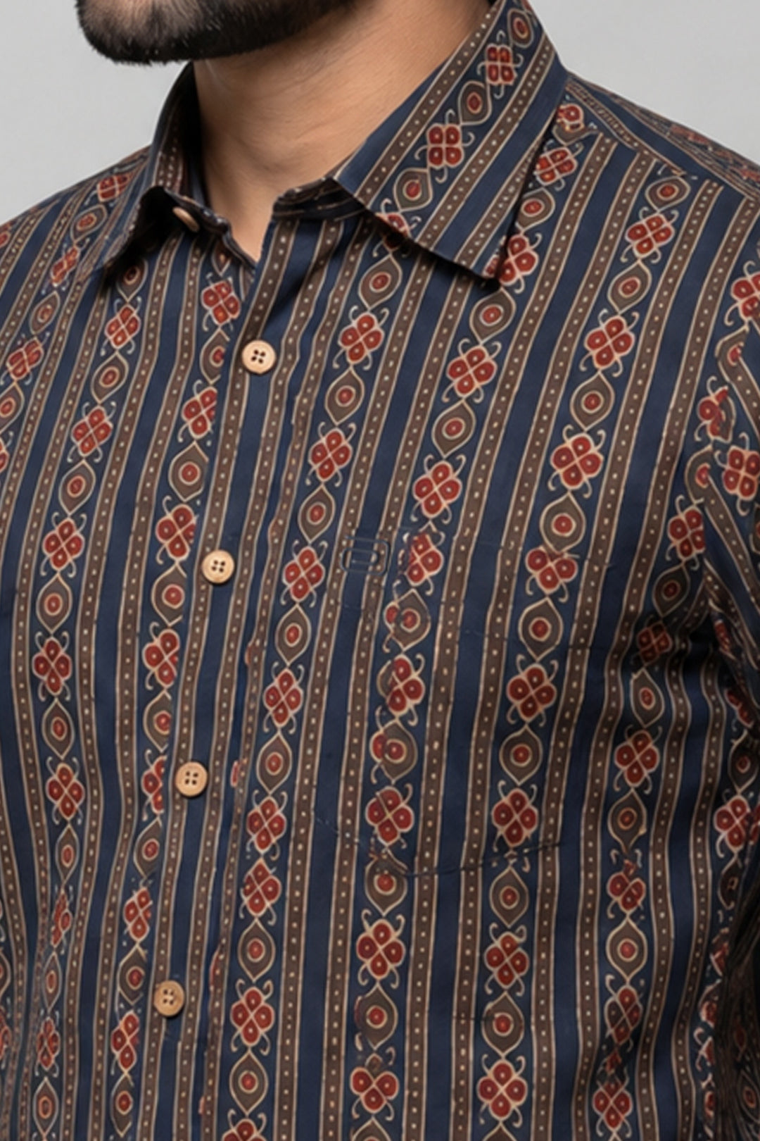 Midnight Blue Shirt With Sandal Trouser Combo For Men