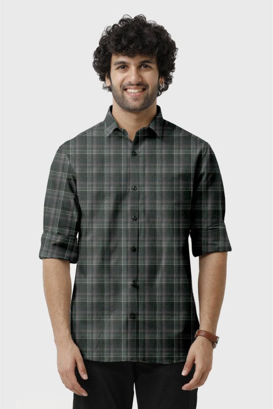 White Checks Shirt for Men