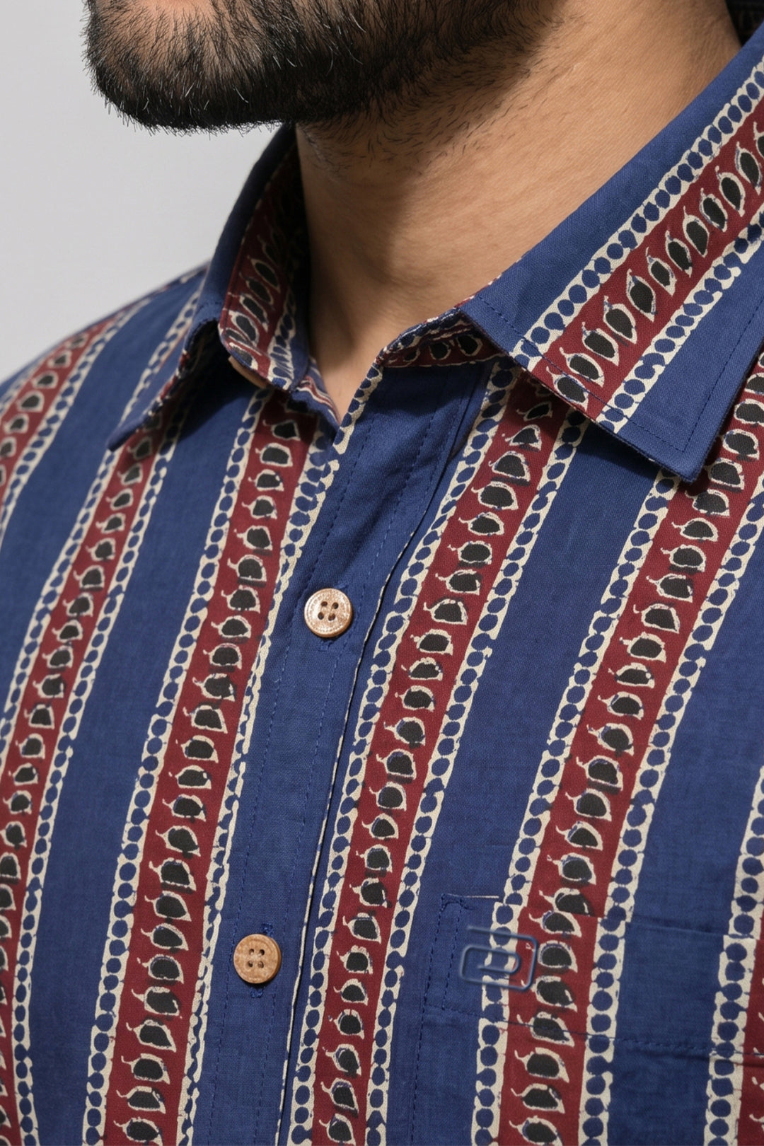 Classic Blue Shirt With Sandal Trouser Combo For Men