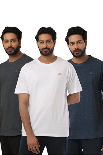 Round Neck - Solid T-Shirt Pack Of 3 Combo For Men | Ariser