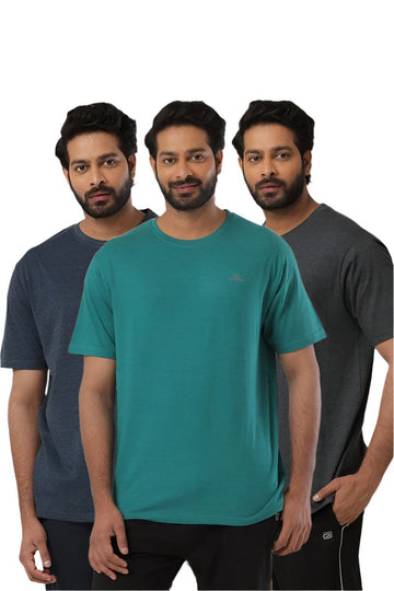 Round Neck - Solid T-Shirt Pack Of 3 Combo For Men | Ariser