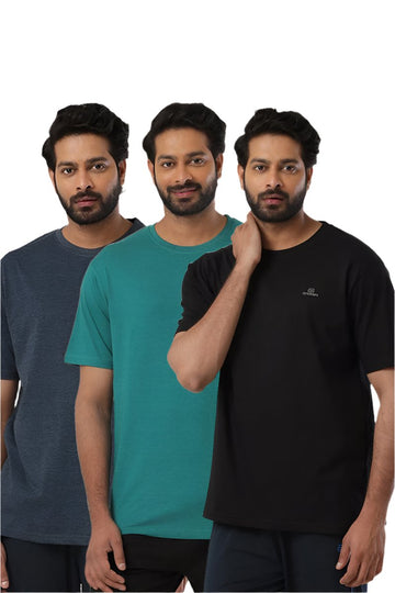 Round Neck -  Solid T-Shirt Pack Of 3 Combo For Men | Ariser