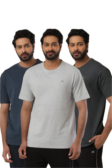 Round Neck - Solid T-Shirt Pack Of 3 Combo For Men | Ariser