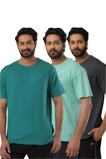 Round Neck - Solid T-Shirt Pack Of 3 Combo For Men | Ariser