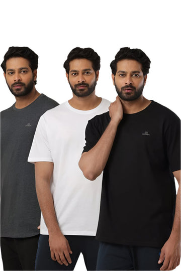 Round Neck -  Solid T-Shirt Pack Of 3 Combo For Men | Ariser