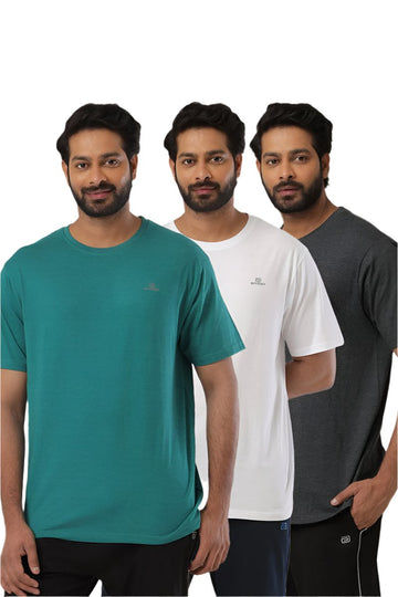 Round Neck - Solid T-Shirt Pack Of 3 Combo For Men | Ariser