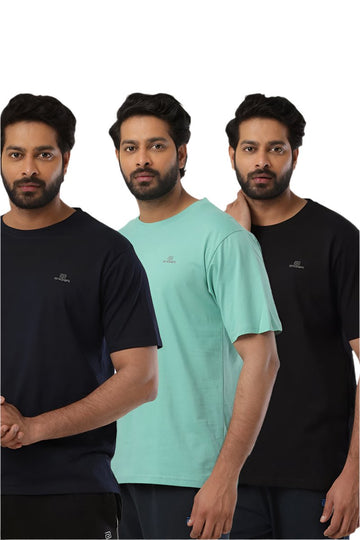 Round Neck - Solid T-Shirt Pack Of 3 Combo For Men | Ariser