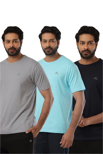 Round Neck -  Solid T-Shirt Pack Of 3 Combo For Men | Ariser