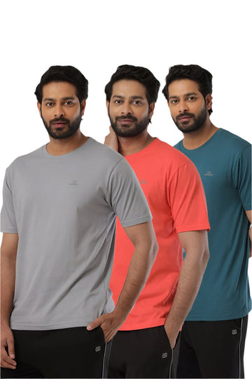 Round Neck -  Solid T-Shirt Pack Of 3 Combo For Men | Ariser