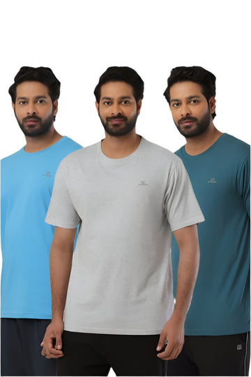 Round Neck -  Solid T-Shirt Pack Of 3 Combo For Men | Ariser