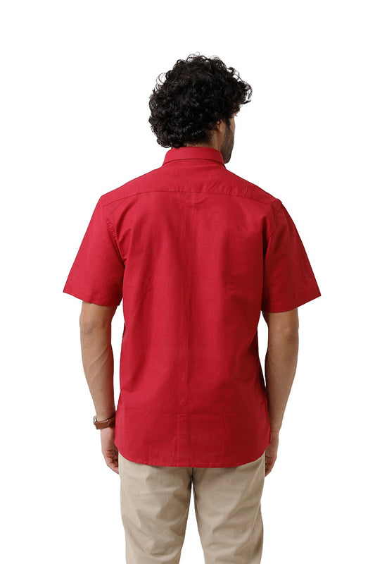 Jute Classic - Ruby Red Formal Shirt For Men | Ariser