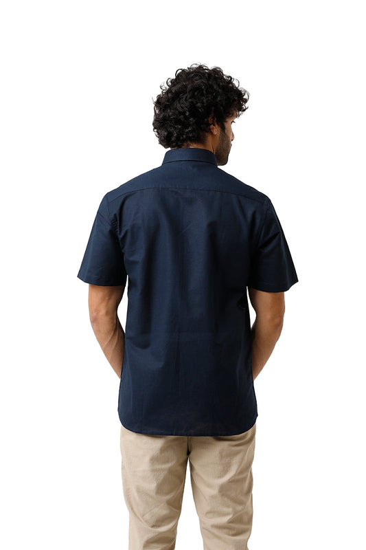 Jute Classic - Navy Blue Formal Shirt For Men | Ariser