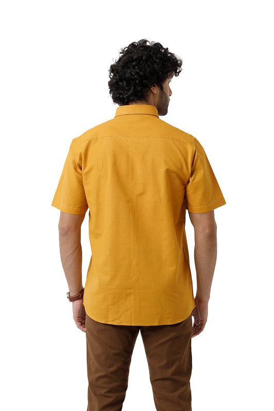 Jute Classic - Mustard Yellow Formal Shirt For Men | Ariser