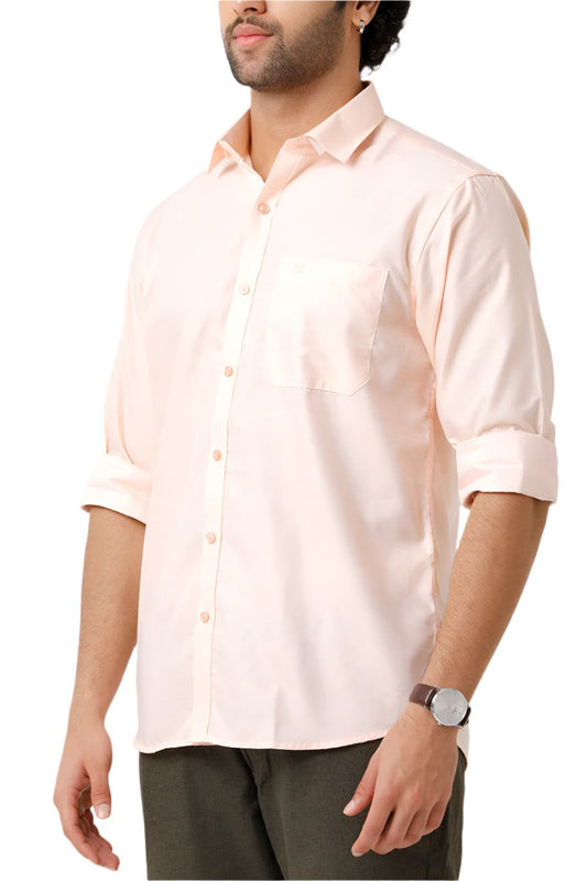 Tuscany - Peach Orange Formal Shirts for Men | Ariser