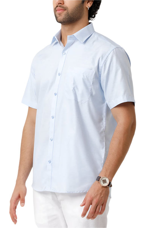 Tuscany - Baby Blue Formal Shirts for Men | Ariser