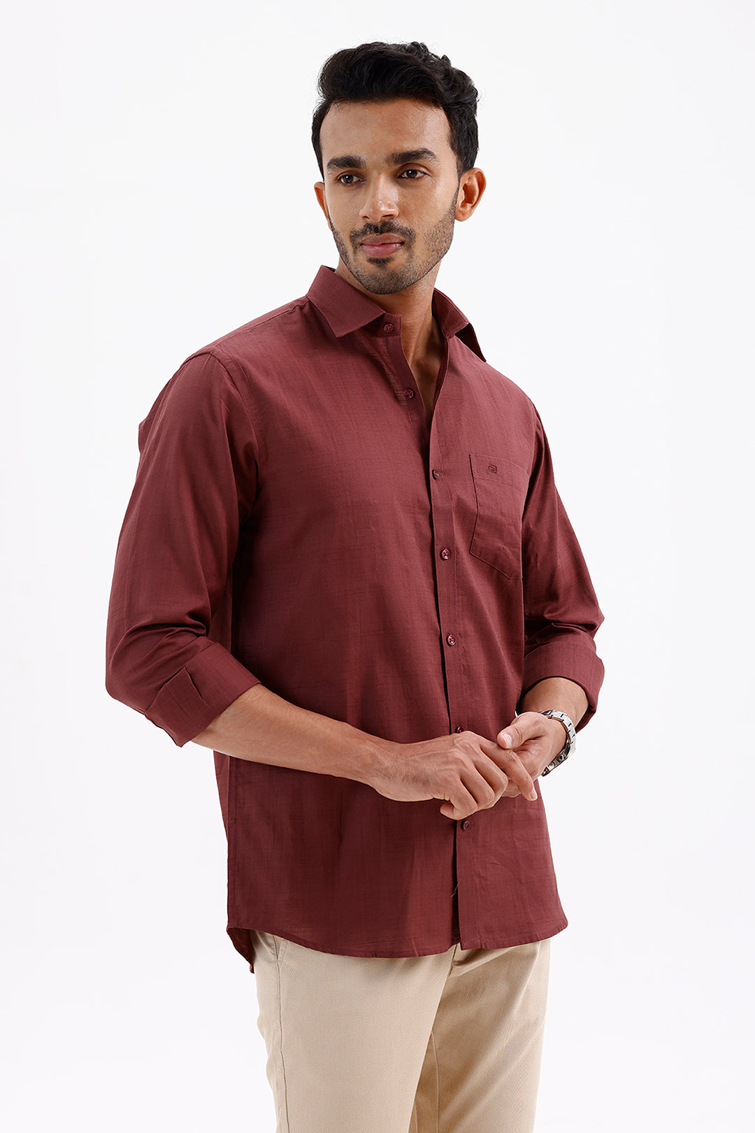 Stylish Royal Merlot Amalfi Men's Formal Shirt