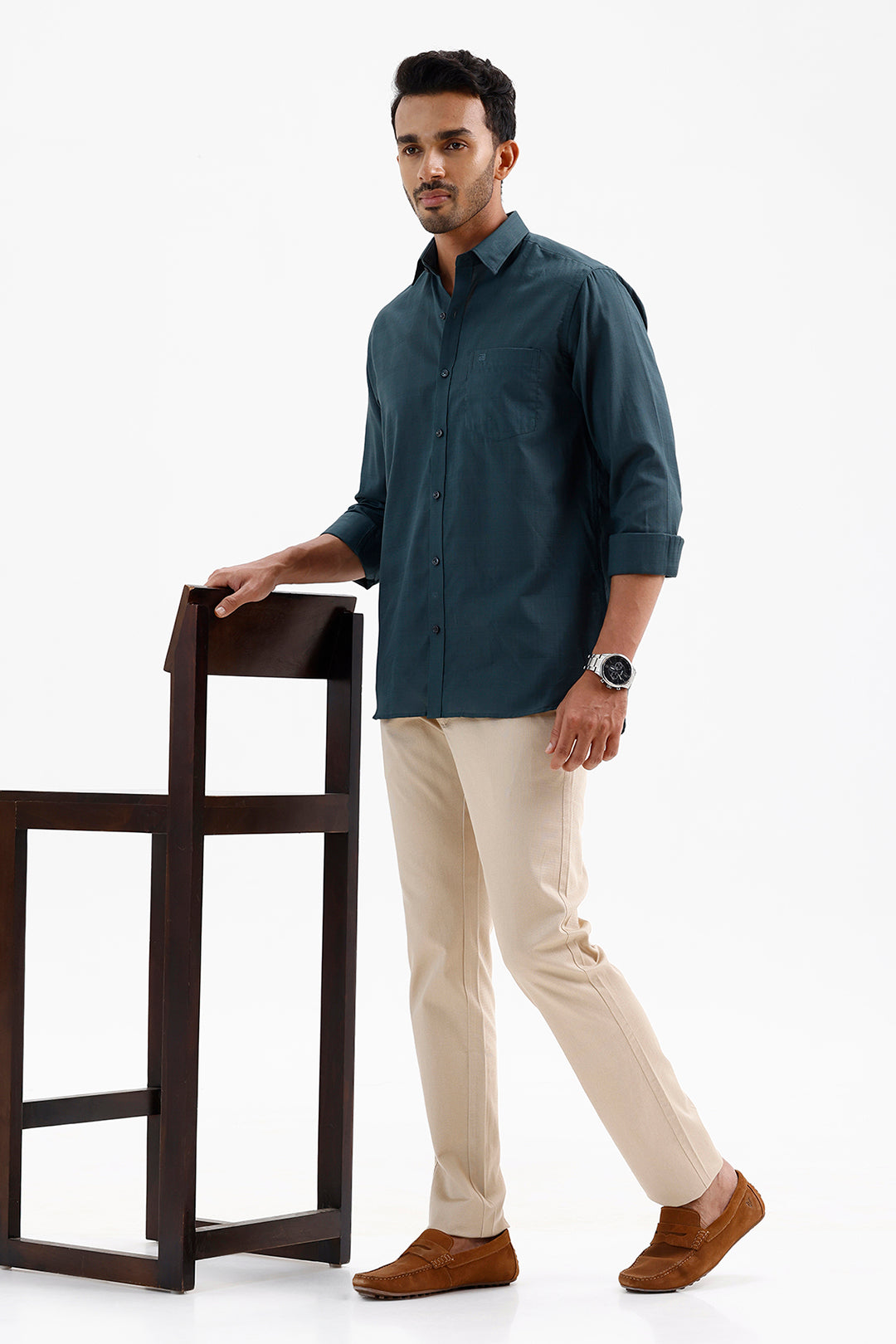 Premium Deep Ocean Teal Formal Shirt for Men
