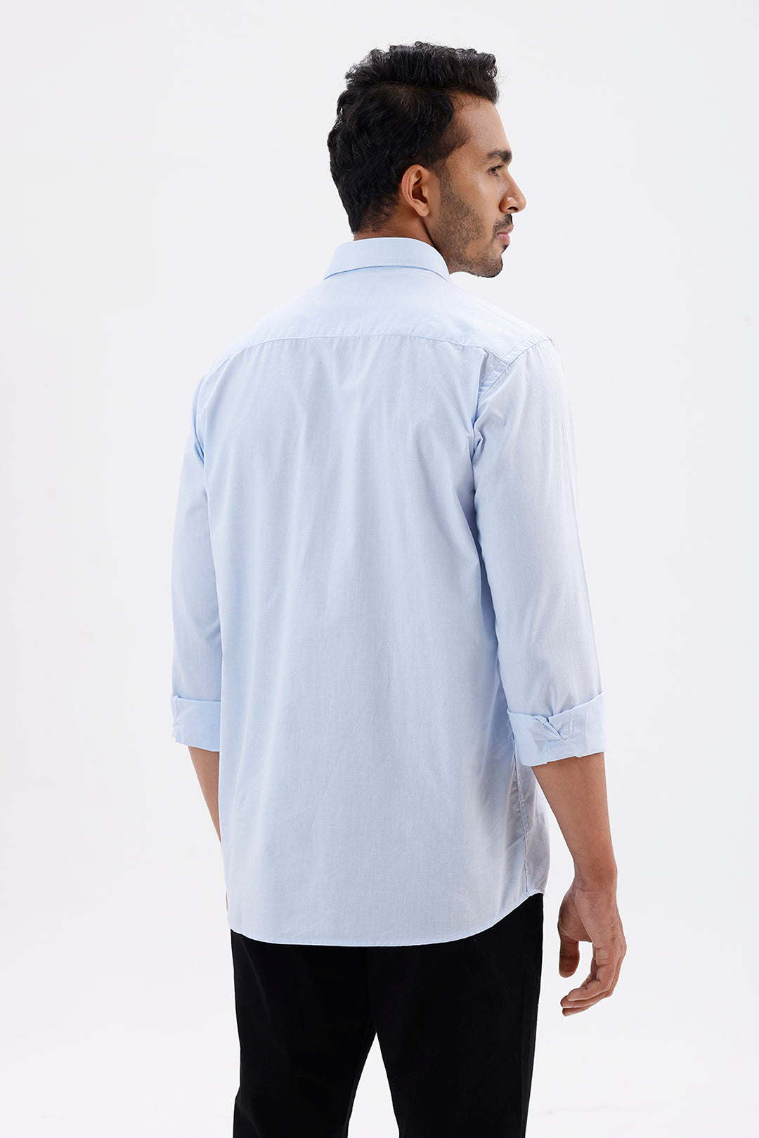 Azure Men's Pale Blue Cotton Formal Shirt