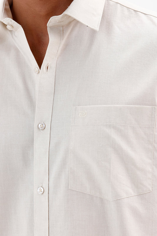 Pearl White Formal Shirt for Men by Azure