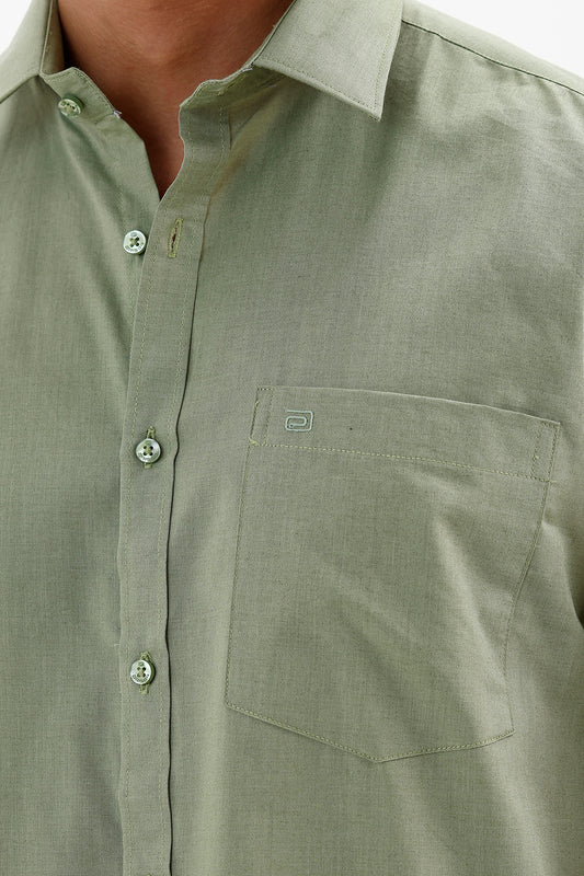 Olive Mist Green Formal Shirt for Men by Azure