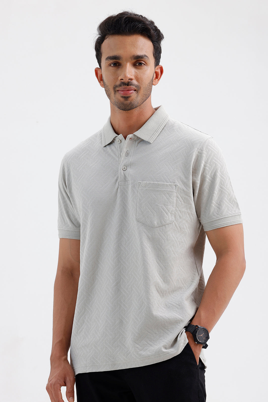 Men's Sage Mist Gray Clark Polo T-Shirt
