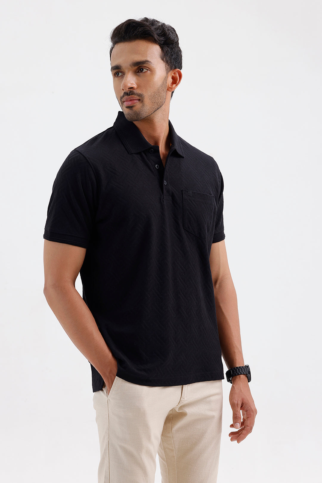 Stylish Shadow Black Clark Polo Men's T-Shirt