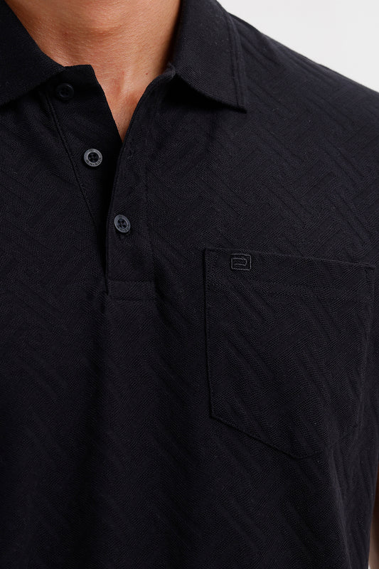 Shadow Black Polo T-Shirt for Men by Clark Polo