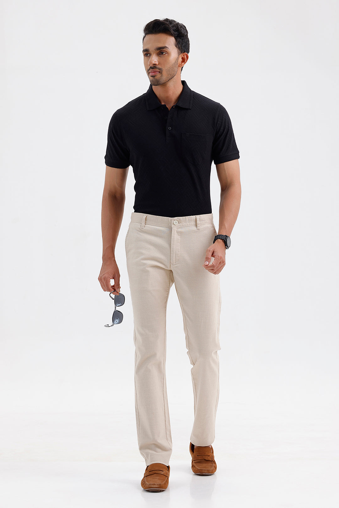 Men's Solid Shadow Black Clark Polo T-Shirt