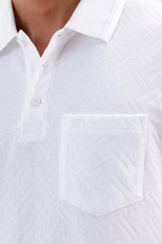 Cloud White Polo T-Shirt for Men by Clark Polo