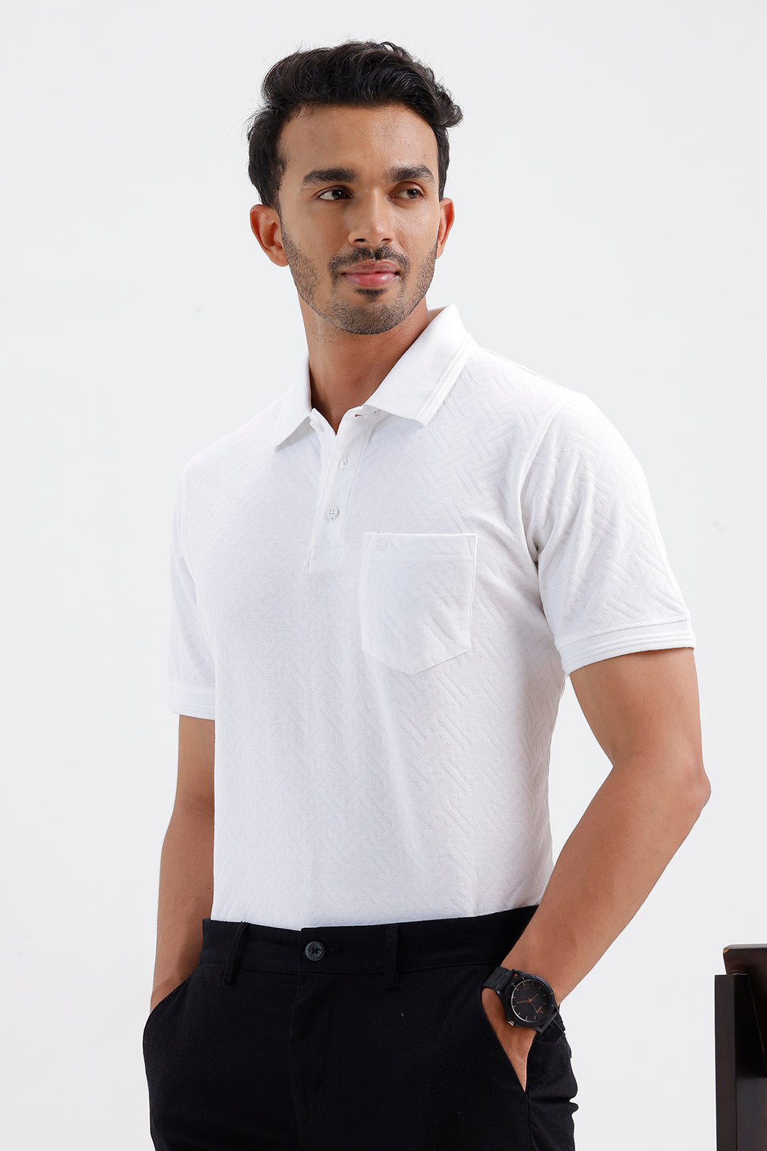 Stylish Cloud White Clark Polo Men's T-Shirt