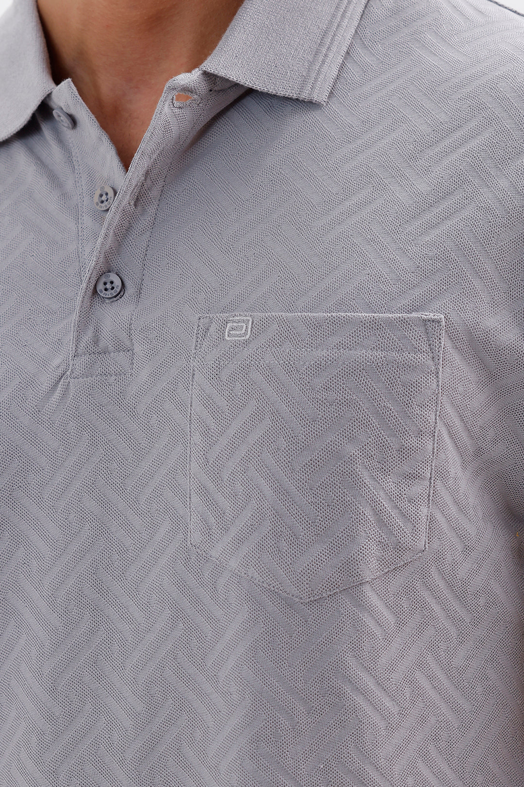 Men's Platinum Gray Clark Polo T-Shirt