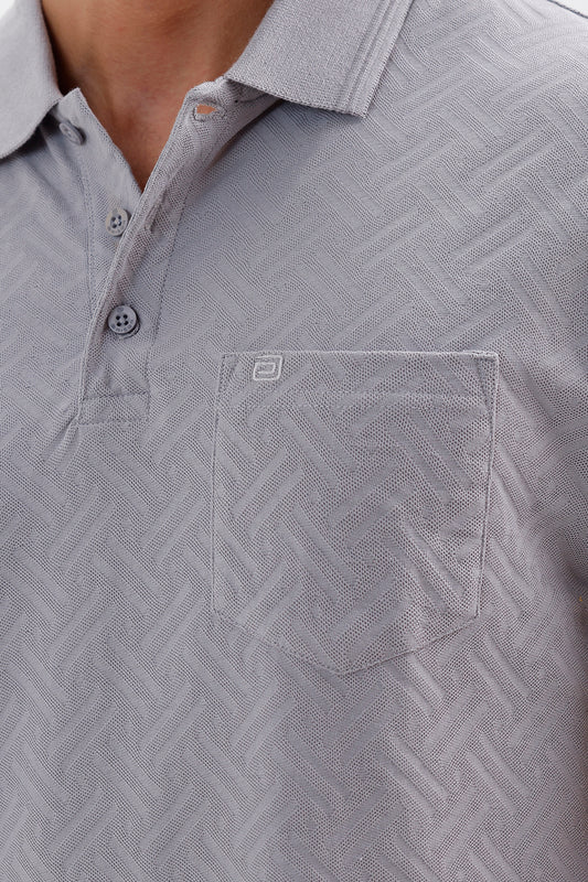 Men's Platinum Gray Clark Polo T-Shirt