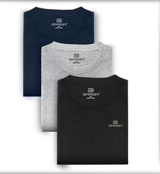 Ariser Cotton Rich Blend Round Neck Solid T-Shirt Combo - 80 (Pack of 3)