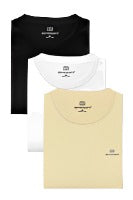 Ariser Cotton Rich Blend  Round Neck Solid T-Shirt Combo - 91 (Pack Of 3)