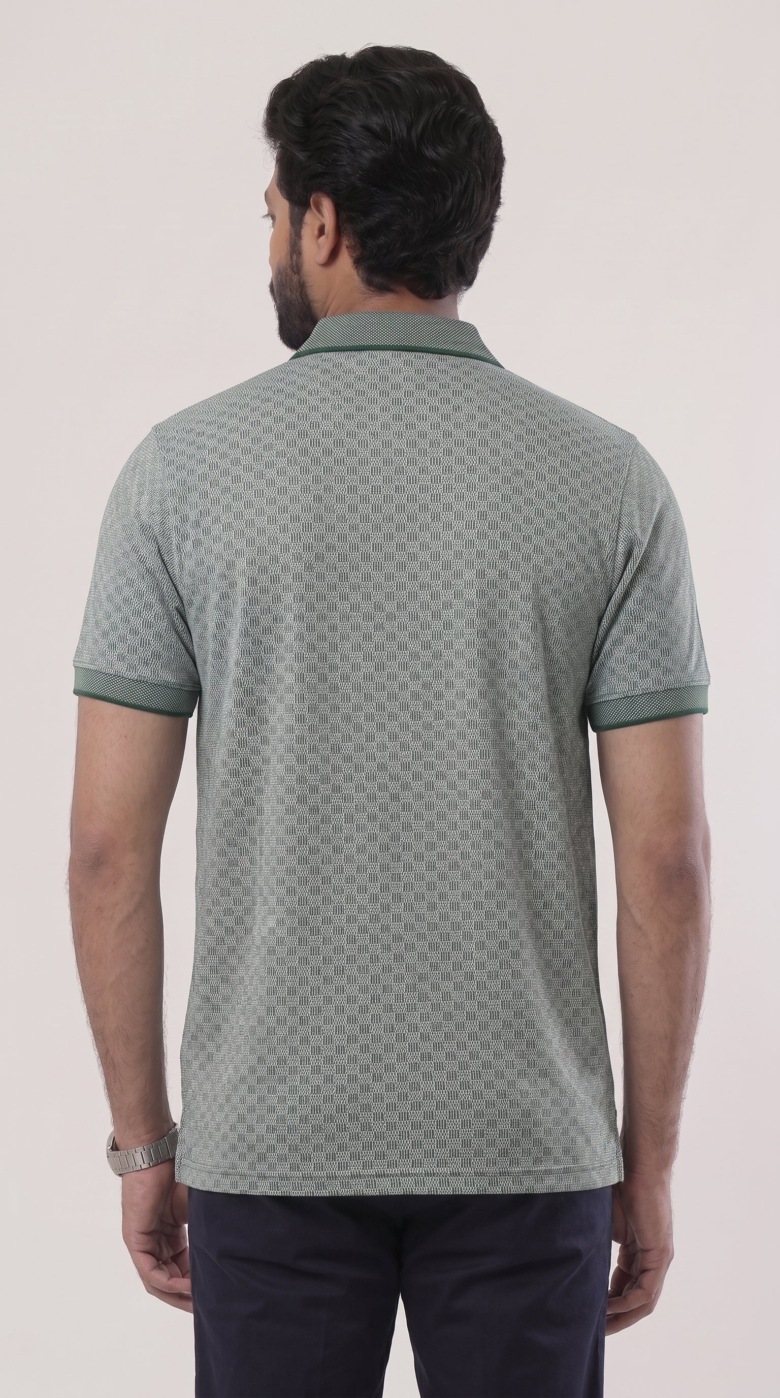Dark Green Micro Pattern T-Shirt for Men