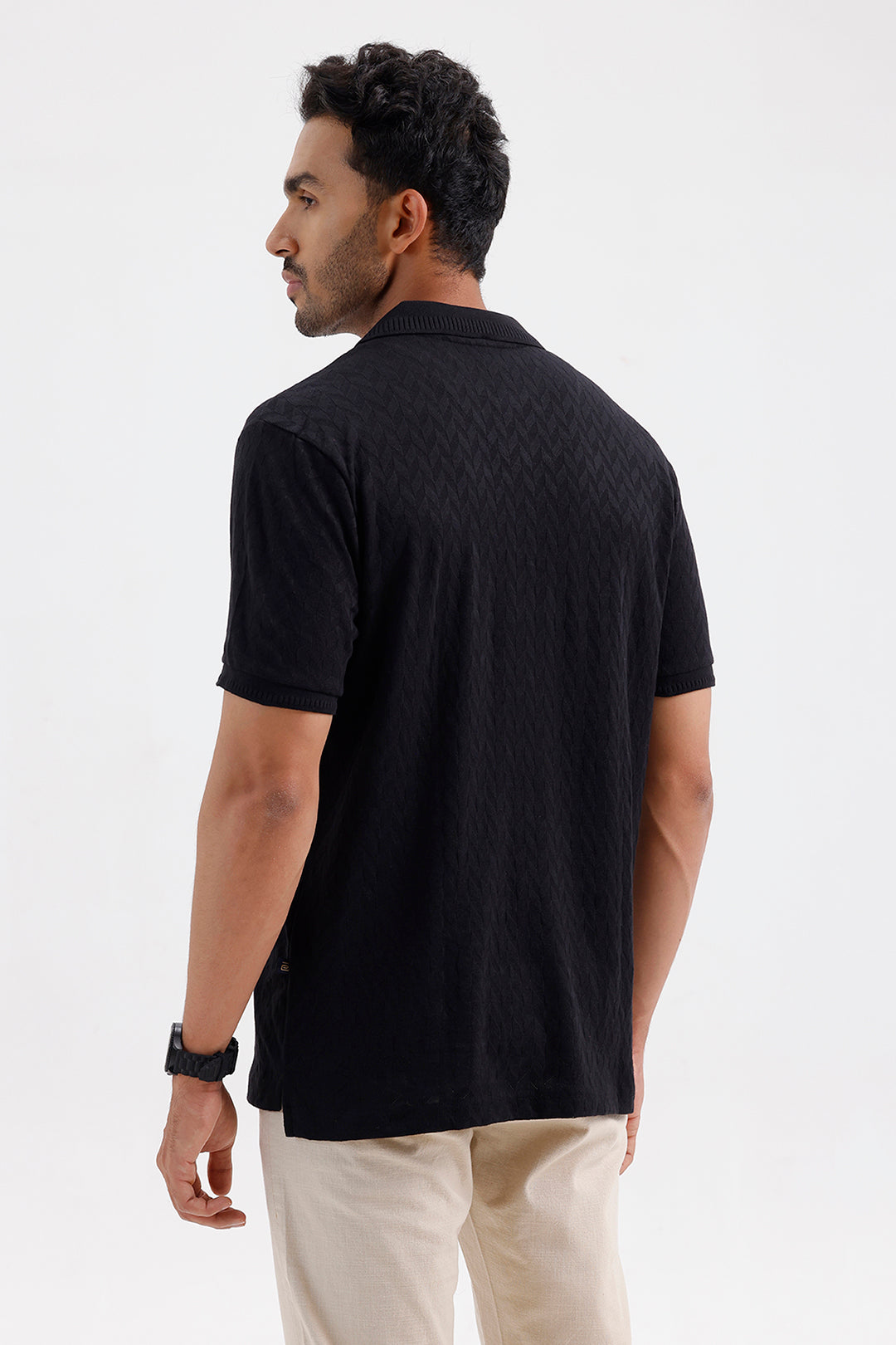 Fashion Polo Men's Raven Black Cotton T-Shirt