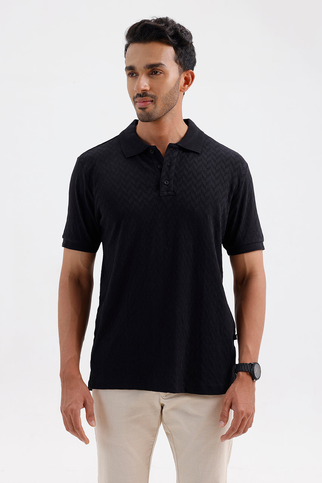 Men's Raven Black Fashion Polo T-Shirt