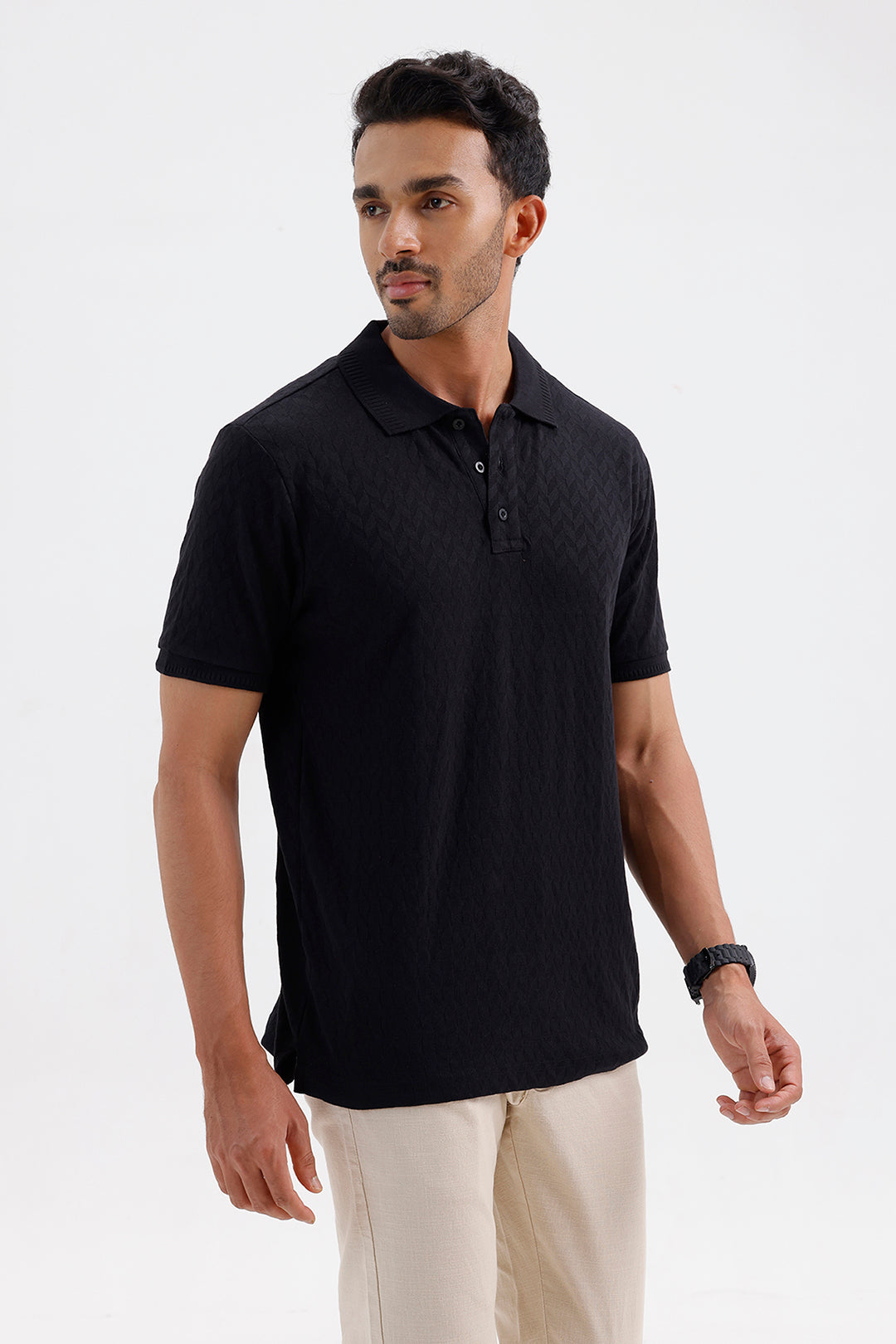Stylish Raven Black Fashion Polo Men's T-Shirt