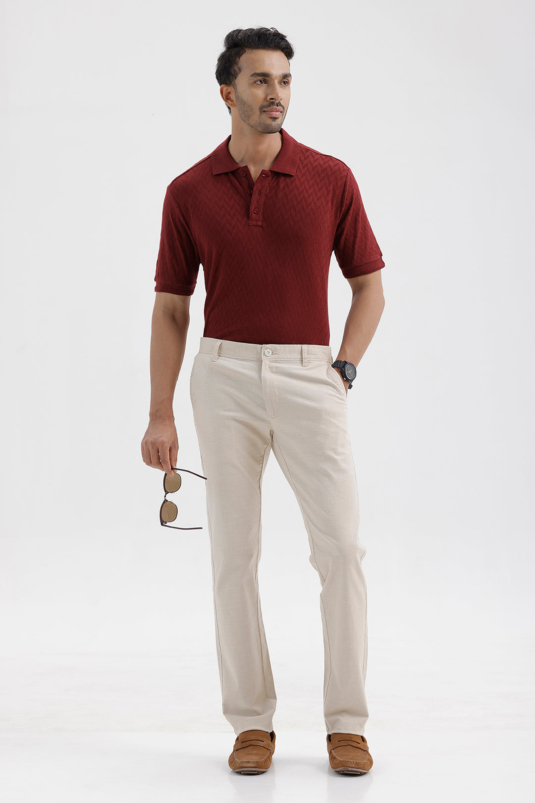 Fashion Polo Men's Royal Maroon Cotton T-Shirt