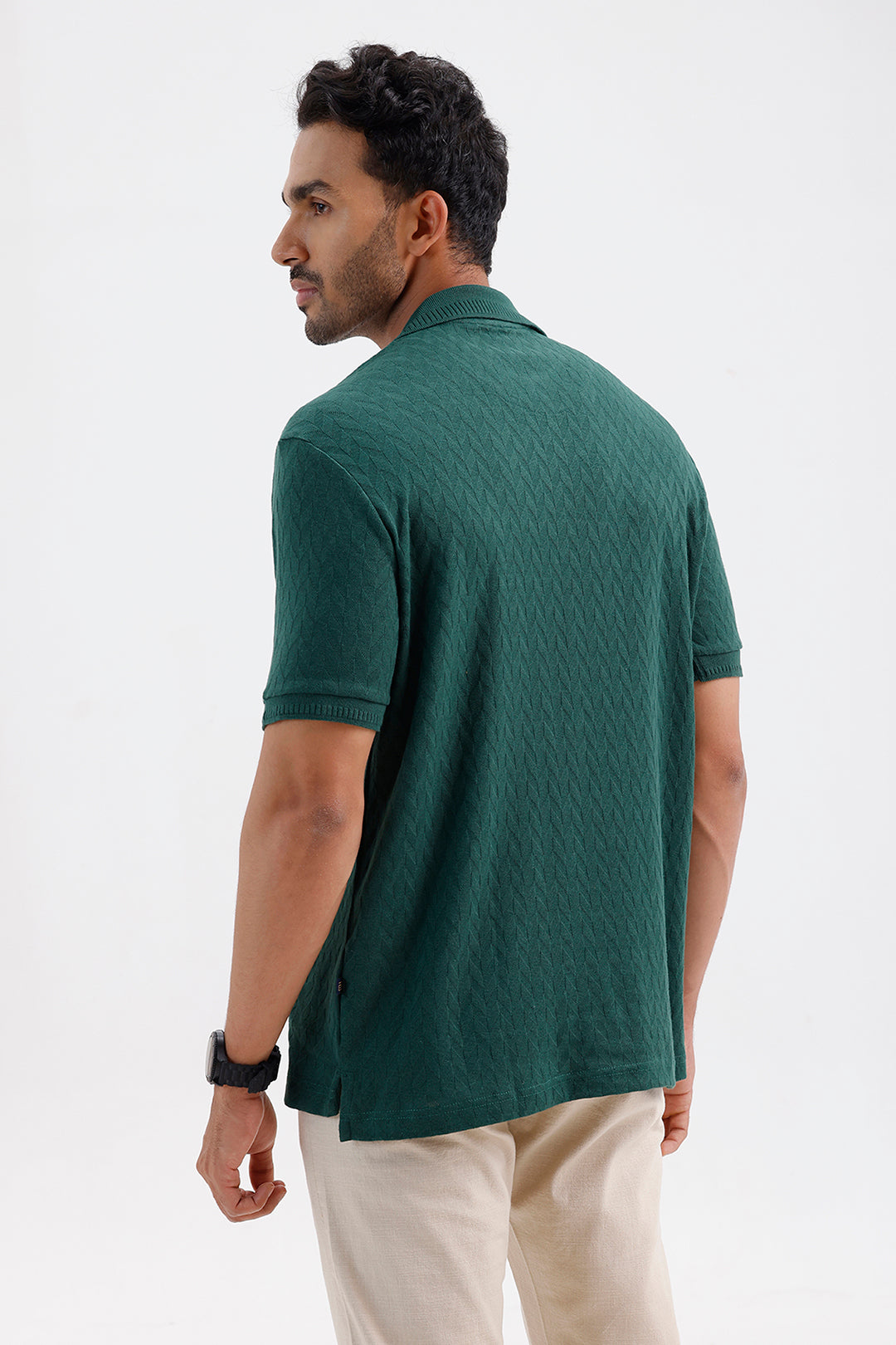 Fashion Polo Men's Deep Emerald Cotton T-Shirt